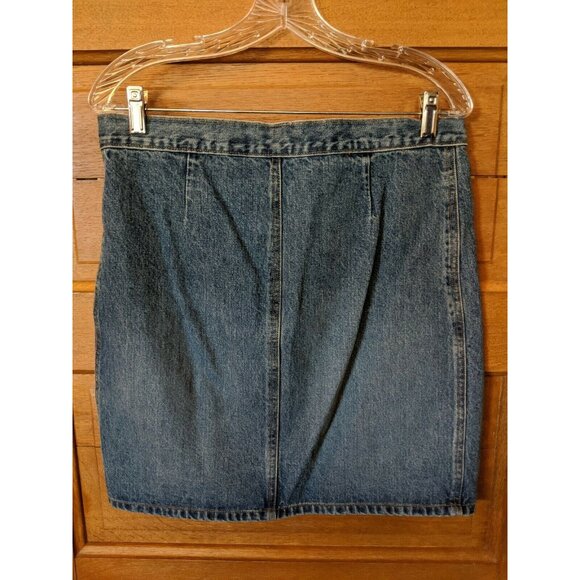 Gap Denim Skirt 10 Blue Jean Modest Womens Front Slit - Picture 3 of 6